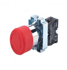Кнопка управления "Грибок" 30мм фиксацией NP2-BS442 без подсветки красная 1НЗ, IP40 (R)  574012  CHINT