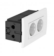 Укомплектованный розеточный блок AR45 (2xModul45,84x140x59 мм,белый) (SDE-RW D0RW2)  6119407  OBO Bettermann
