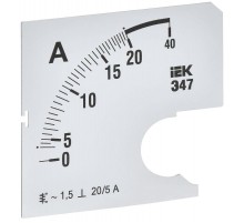 Шкала смен. для амперметра Э47 20/5А-1,5 72х72мм  IPA10D-SC-0020  IEK
