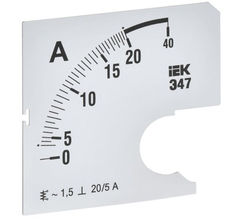 Шкала смен. для амперметра Э47 20/5А-1,5 72х72мм  IPA10D-SC-0020  IEK