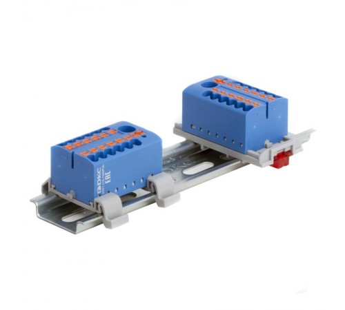 Блок распределительный, зажим push-in, 12 точек подключения 2,5 кв.мм, синий  DTP1-012-04SPUB  DKC
