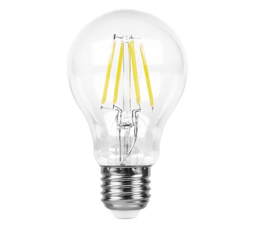 Лампа светодиодная LB-57 (7W) 230V E27 4000K филамент A60 прозрачная  25570  FERON