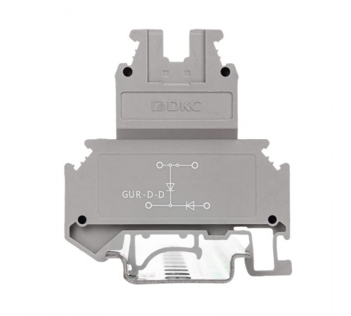 Клемма со встроенным диодом, винтовой зажим, 4 точки подключения, 4 кв.мм, серая  GUR-D-D  DKC