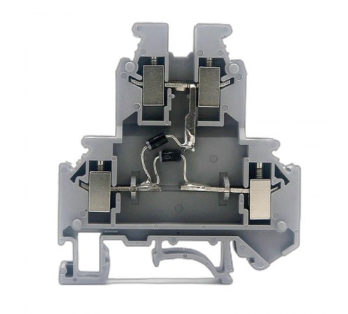 Клемма со встроенным диодом, винтовой зажим, 4 точки подключения, 4 кв.мм, серая  GUR-D-D  DKC