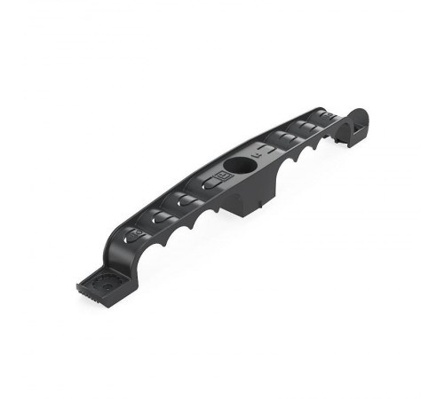 Держатель труб для прямого монтажа двусторонний на 8 мест в гофроящике чёрный d16 (150шт/кор) Промрукав  PR13.03292  Промрукав