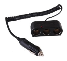 Разветвитель автоприкуривателя 3 гнезда шнур спираль 1.5 м  16-0224  REXANT