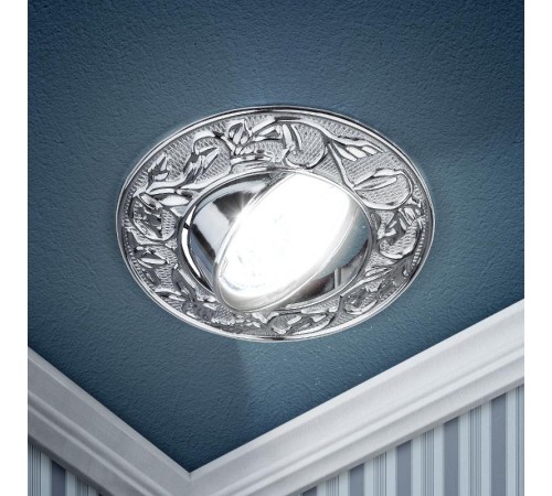 Светильник точечный встраиваемый под лампу KL11A 50Вт MR16 хром литой  C0043686  ЭРА