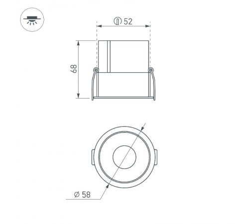 Светильник MS-ATLAS-BUILT-R58-10W Day4000 (BK-BK, 35 deg, 230V, металл, IP20, 5 лет)  035459 Arlight