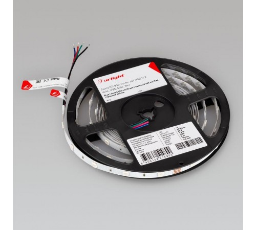 Лента светодиодная RT-B30-10mm 24V RGB (7.2 W/m, IP20, 5060, 5m) (arlight, Открытый)  022066(2)  Arlight