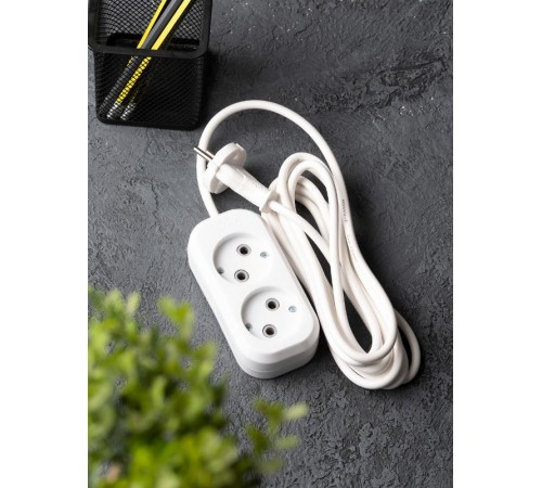 Удлинитель "Эксперт" 2 гнезда  5 метров 10А/2,2кВт без заземления ПВС 2х0,75  EKF PROximaUBA10-275-2-05EKF