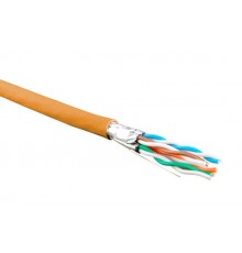 UFTP4-C6-S23-IN-LSZH-OR-500 (500 м) Кабель витая пара, экранир. U/FTP, кат. 6, 4 пары(23 AWG),одножил. (solid), LSZH 445092  Hyperline