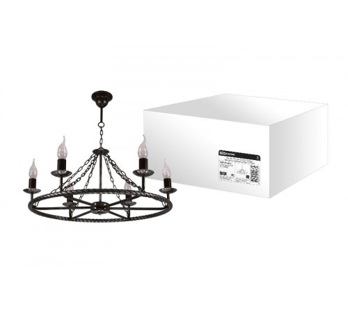 Люстра НСБ-28-03-6х40 "Норд" черный с серебром 6х40Вт E14  SQ0370-0027  TDM