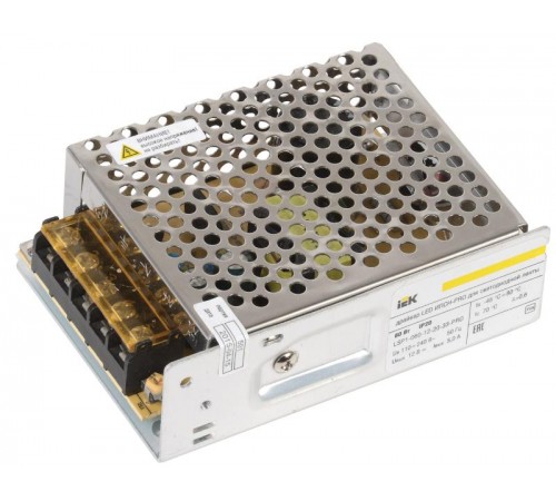 Драйвер для светодиодных лент LED ИПСН-PRO 60Вт 12В IP20 блок-клеммы  LSP1-060-12-20-33-PRO  IEK
