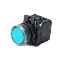 Кнопка SB5 с подсвет в сборе модуль 22мм зеленая пластик 230-240ВAC 1НО+1НЗ  SB5AW33M5  SE