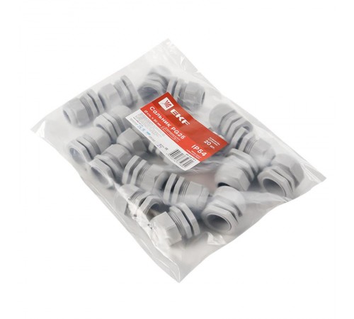 Сальник PG25 IP54 (20 шт) d отв. 31 мм / d провод. 16-21 мм PROxima  plc-pg-25-r  EKF