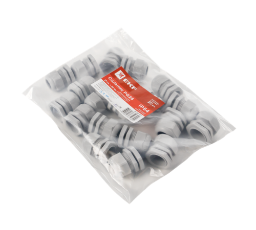 Сальник PG25 IP54 (20 шт) d отв. 31 мм / d провод. 16-21 мм PROxima  plc-pg-25-r  EKF