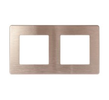 Рамка для розеток и выключателей серия 12 12-5102-04 на 2 поста, сатин, шампань  Б0052512  ЭРА
