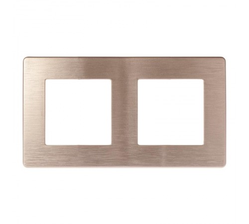Рамка для розеток и выключателей серия 12 12-5102-04 на 2 поста, сатин, шампань  Б0052512  ЭРА