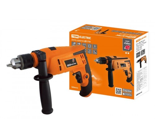Дрель ДУ-710, удар., мощ. 710 Вт, 13мм, 0-3000 об/мин, 0-48000 уд/мин, шнур 3 м. "Рубин"  SQ1086-0102  TDM
