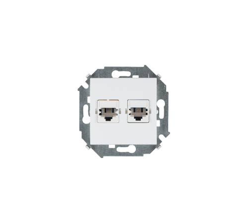 Simon 15 Белый Розетка телефонная двойная RJ11, винт. зажим  1591589-030  Simon