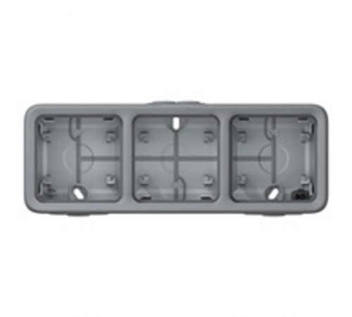 Plexo Серый Коробка 3-ая для наружного монтажа горизонтальная IP55  069680  Legrand