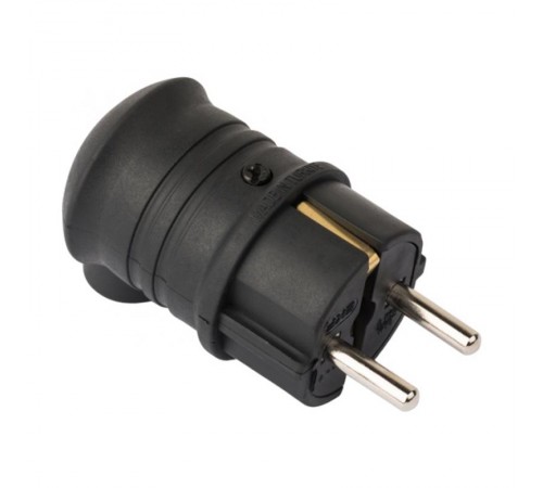Вилка угловая каучуковая 230В 2P+PE 16A IP44 EKF PRO   RPS-017-16-230-44-r   EKF