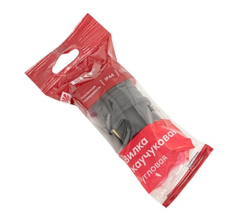 Вилка угловая каучуковая 230В 2P+PE 16A IP44 EKF PRO   RPS-017-16-230-44-r   EKF