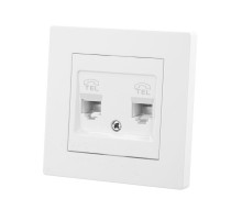 Розетка двойная телефонная RJ11 белая "Сенеж"   SQ1816-0047  TDM