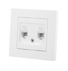 Розетка двойная телефонная RJ11 белая "Сенеж"   SQ1816-0047  TDM