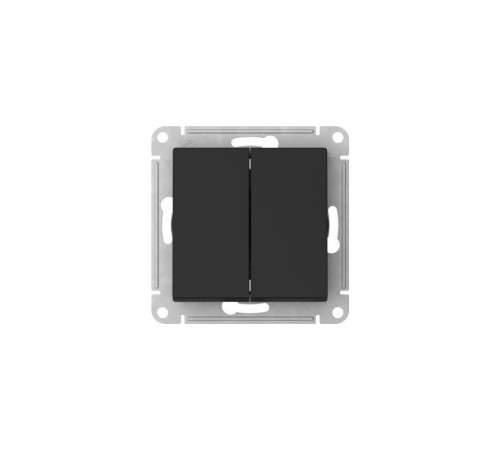 AtlasDesign Aqua Карбон Выключатель 2-клавишный IP44,сх.6, 10АХ,механизм, быстрозажимные клеммы  ATN441051S  SE