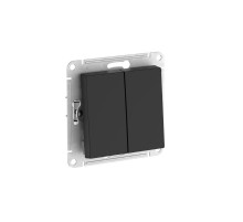 AtlasDesign Aqua Карбон Выключатель 2-клавишный IP44,сх.6, 10АХ,механизм, быстрозажимные клеммы  ATN441051S  SE