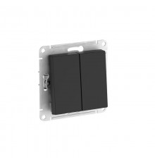 AtlasDesign Aqua Карбон Выключатель 2-клавишный IP44,сх.6, 10АХ,механизм, быстрозажимные клеммы  ATN441051S  SE
