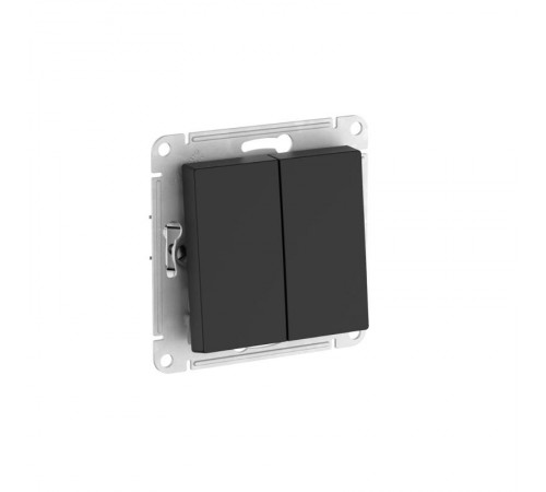 AtlasDesign Aqua Карбон Выключатель 2-клавишный IP44,сх.6, 10АХ,механизм, быстрозажимные клеммы  ATN441051S  SE