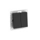 AtlasDesign Aqua Карбон Выключатель 2-клавишный IP44,сх.6, 10АХ,механизм, быстрозажимные клеммы  ATN441051S  SE