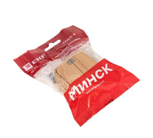 Выключатель 2-клавишный ОП Минск 10А с индикатором светлое дерево EKF  EGV10-123-30  EKF