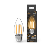 Лампа светодиодная Filament Свеча 7W 550lm 2700К Е27 LED 1/10/50  103802107  Gauss