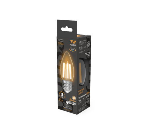 Лампа светодиодная Filament Свеча 7W 550lm 2700К Е27 LED 1/10/50  103802107  Gauss