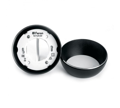 Светильник потолочный под лампу макс 12W, 230V, GX53, черный, HL355  41508  FERON