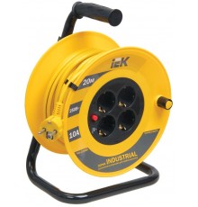 Удлинитель на катушке УК20 с т/з 4 места 2Р+PЕ/20м 3х1,0 мм2 "Industrial"  WKP14-10-04-20  IEK