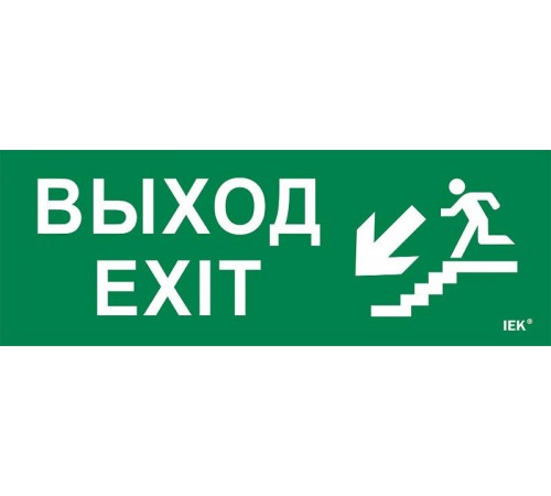 Этикетка самоклеящаяся  280х100мм "Выход/лест. вниз/фигура"   LPC10-1-28-10-VLVNF  IEK