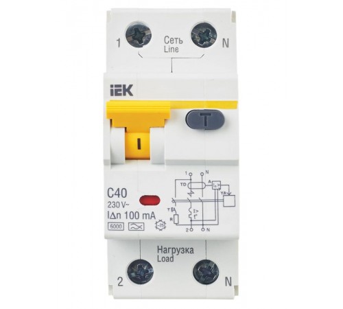 Выключатель автоматический дифференциального тока АВДТ 32 1п+N 40А C 100мА тип A  MAD22-5-040-C-100  IEK