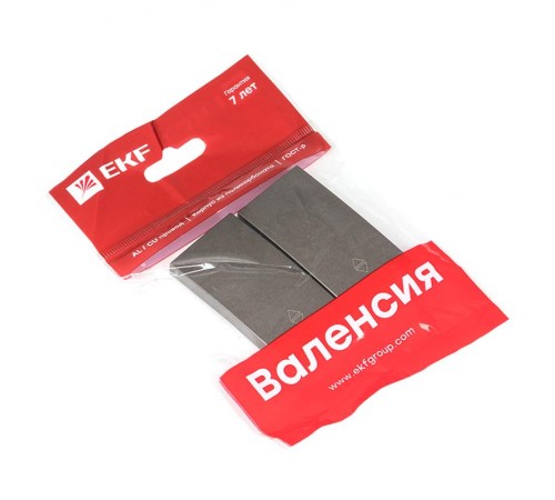 Валенсия лицевая панель выключателя 2-кл. проходного 10А графит EKF PROxima   ESV10-L-027-60   EKF