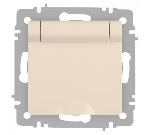 Розетка Intro Accent 6-203-02 2P+E Schuko с крышкой, 16А-250В, IP20, СУ, сл.кость  Б0063716  Intro