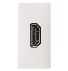 Механизм HDMI разъёма, тип А, с HDMI разъёмом "мама" на  тыльной стороне, 1модульный, серия Zenit, цвет альпийский  белый  2CLA215570N1101  ABB