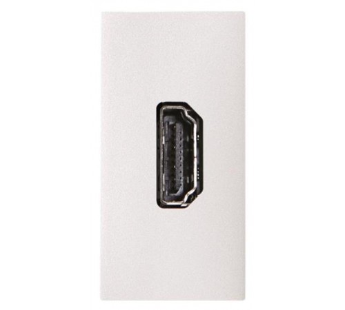 Механизм HDMI разъёма, тип А, с HDMI разъёмом "мама" на  тыльной стороне, 1модульный, серия Zenit, цвет альпийский  белый  2CLA215570N1101  ABB