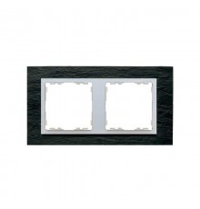 Simon 82 Рамка декоративная, 2 поста, S82 Nature, Камень, сланец-алюминий  82927-63  Simon