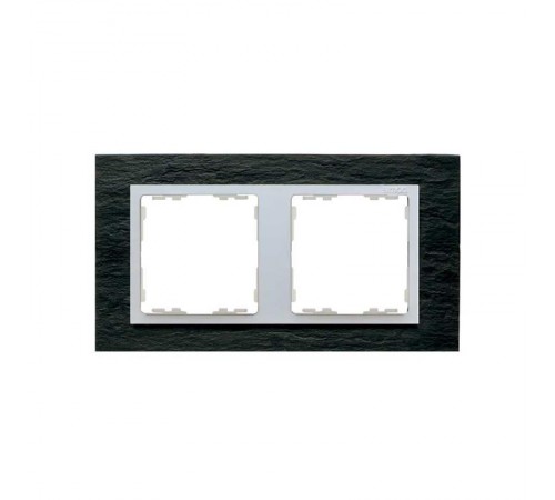 Simon 82 Рамка декоративная, 2 поста, S82 Nature, Камень, сланец-алюминий  82927-63  Simon