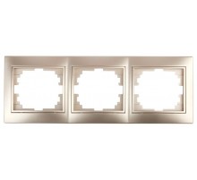 1-503-04 Intro Рамка на 3 поста гор., СУ, Plano, шампань  Б0030099  Intro