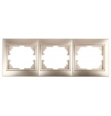 1-503-04 Intro Рамка на 3 поста гор., СУ, Plano, шампань  Б0030099  Intro
