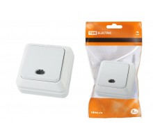 Выключатель 1-кл. открытой установки с подсветкой IP20 10А, белый "Ладога"   SQ1801-0009  TDM